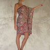 Hand-Embroidered kaftan Tunic - Japanese Print Viscose Crêpe