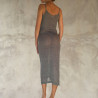 Midi Dress Lamé Grey Gold Sexy Sheer Knit | Fabiana Boente Promo