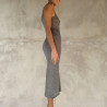 Midi Dress Lamé Grey Gold Sexy Sheer Knit | Fabiana Boente Promo