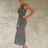 Midi Dress Lamé Grey Gold Sexy Sheer Knit | Fabiana Boente Promo