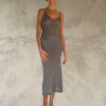 Midi Dress Lamé Grey Gold Sexy Sheer Knit | Fabiana Boente Promo