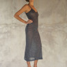 Midi Dress Lamé Blue Gold Sexy Sheer Knit | Fabiana Boente Promo