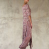 Long Top Tunic Lycra Viscose Sakura Print Pink Sexy | Fabiana Boente
