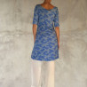 Asymmetric Tunic Dress Lycra Viscose Sakura Print Blue | Fabiana Boente Promo