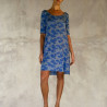 Asymmetric Tunic Dress Lycra Viscose Sakura Print Blue | Fabiana Boente Promo