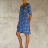 Asymmetric Tunic Dress Lycra Viscose Sakura Print Blue | Fabiana Boente Promo