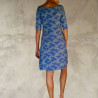 Asymmetric Tunic Dress Lycra Viscose Sakura Print Blue | Fabiana Boente Promo