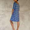 Asymmetric Tunic Dress Lycra Viscose Sakura Print Blue | Fabiana Boente Promo