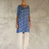 Asymmetric Tunic Dress Lycra Viscose Sakura Print Blue | Fabiana Boente Promo