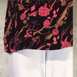 Sleeveless Tank Top Cloqué Viscose Rose Print Embroidered | Fabiana Boente