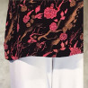 Sleeveless Tank Top Cloqué Viscose Rose Print Embroidered | Fabiana Boente