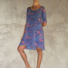 Asymmetric Tunic Dress Lycra Viscose Floral Print Pink Blue | Fabiana Boente Promo