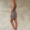 Mini Dress Knit Lamé Silver Cotton Lurex Sexy | Fabiana Boente