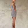 Mini Dress Knit Lamé Silver Cotton Lurex Sexy | Fabiana Boente