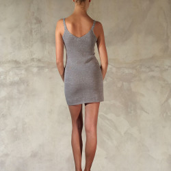 Mini Abito Tricot Lamè Argento Cotone Lurex Sexy | Fabiana Boente