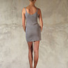 Mini Dress Knit Lamé Silver Cotton Lurex Sexy | Fabiana Boente