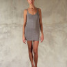 Mini Dress Knit Lamé Silver Cotton Lurex Sexy | Fabiana Boente