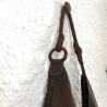 Shoulder Bag Brown Aged Nappa Leather Shell Fringes | Fabiana Boente