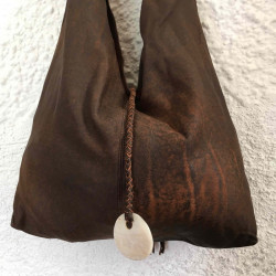 Shoulder Bag Brown Aged Nappa Leather Shell Fringes | Fabiana Boente