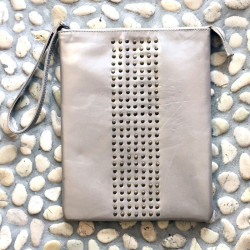 iPad Tablet 9.7" Sleeve Case Silver Nappa Leather Studs | Fabiana Boente