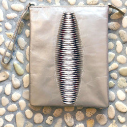 iPad Tablet 9.7" Sleeve Case Grey Metal Nappa Leather Inserts | Fabiana Boente Promo