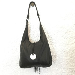 Shoulder Bag Black Nappa Leather Goatskin Shell | Fabiana Boente
