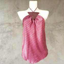 Top Seta Ciclamino Satin Scollatura Schiena Ricamo | Promo Fabiana Boente