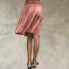 Midi Skirt Silk Satin Batik Tie&Dye Pink Elastic Waist | Fabiana Boente