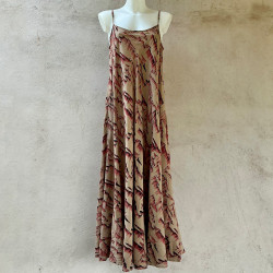 Long Sundress Rayon Voîle Tibetan Print | Fabiana Boente