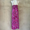 Long Sundress Candy P Viscose Floral Print Embroidered | Fabiana Boente