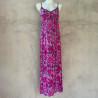 Long Sundress Candy P Viscose Floral Print Embroidered | Fabiana Boente
