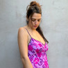 Long Sundress Candy P Viscose Floral Print Embroidered | Fabiana Boente