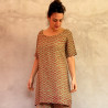Short Tunic Dress Rayon Fujet Cloud Print Mega Mendung Red Embroidered | Fabiana Boente