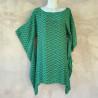 Kaftan Short Tunic Dress Rayon Cloud Print Mega Mendung Mint | Fabiana Boente