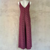 Jumpsuit Rayon Fujet Cloud Print Mega Mendung Fuchsia Palazzo Pants | Fabiana Boente