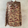 Asymmetric Blouse Shirt Satin Viscose Tibetan Cliff Print | Fabiana Boente