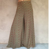 Palazzo Pants High Waist Rayon Cloud Print Red Army | Fabiana Boente