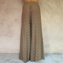 Palazzo Pants High Waist Rayon Cloud Print Red Army | Fabiana Boente