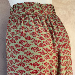 Palazzo Pants High Waist Rayon Cloud Print Red Army | Fabiana Boente