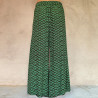 Palazzo Pants High Waist Rayon Cloud Print Mint | Fabiana Boente