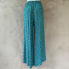 Palazzo Pants High Waist Rayon Cloud Print Sky Blue | Fabiana Boente