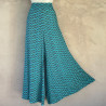 Palazzo Pants High Waist Rayon Cloud Print Sky Blue | Fabiana Boente