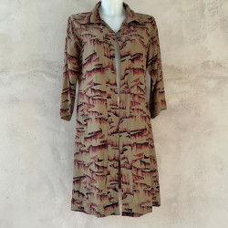 Long Duster Coat Cover-Up Tibetan Print | Fabiana Boente