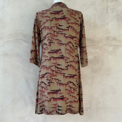 Long Duster Coat Cover-Up Tibetan Print | Fabiana Boente