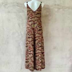 Jumpsuit Rayon Fujet Tibetan Cliff Print Palazzo Pants | Fabiana Boente