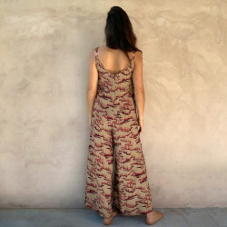 Jumpsuit Rayon Fujet Tibetan Cliff Print Palazzo Pants | Fabiana Boente