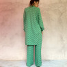 Women's Co-ord Set Chemise Pants Rayon Voîle Mint Print | Fabiana Boente Promo