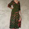 Tie Dye Batik Long Kaftan | Hand Embroidered | Fabiana Boente