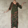 Tie Dye Batik Long Kaftan | Hand Embroidered | Fabiana Boente