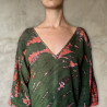 Tie Dye Batik Long Kaftan | Hand Embroidered | Fabiana Boente